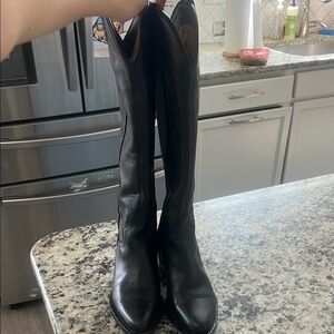 Quince leather western boots black size 7